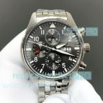 Swiss Copy IWC Schaffhausen Pilot's Spitfire Grey Dial Chronograph Steel Watch 43mm 